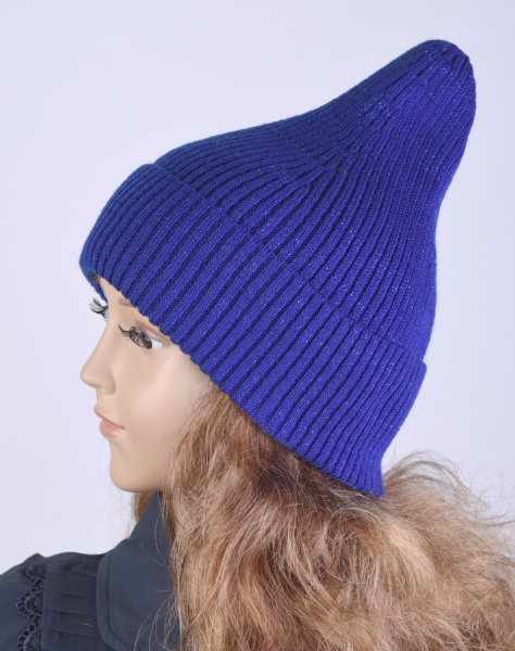 43  Шапка "Тыковка" люрекс с отворотом одинарная