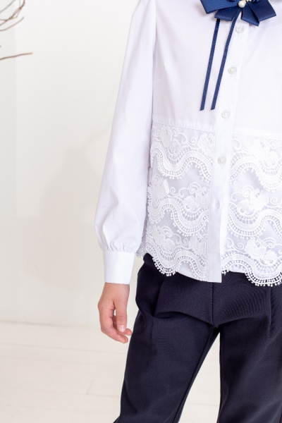 701289 Блуза с длинным рукавом и брошью ModaLora