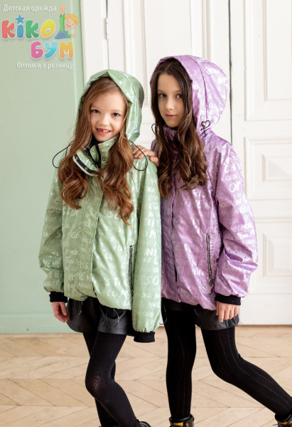 2182-S Ветровка для девочки на флисе