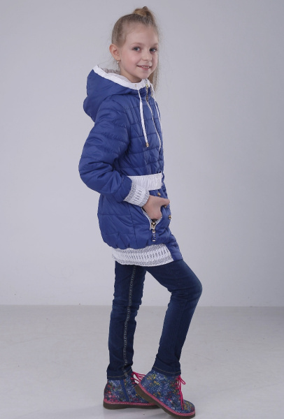 3517М Пальто на синтепоне, Синий